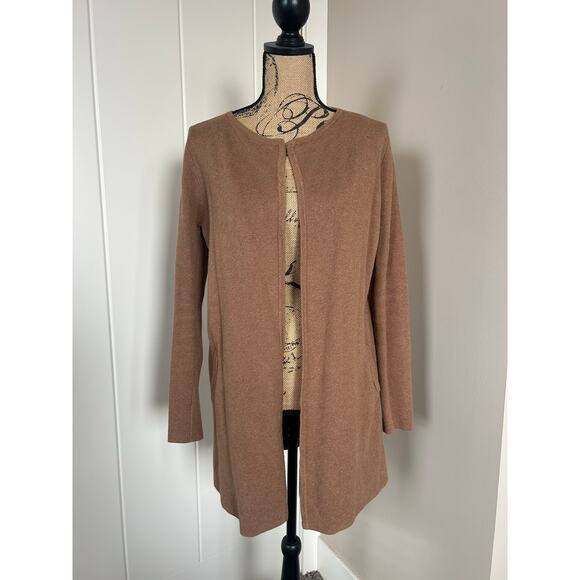 J.Crew Sweaters - J Crew Factory Carmel Brown Open Front Mid Length Cardigan Size XS